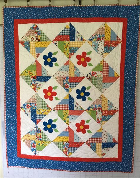 Flowers on Point Quilt, Quilts for Sale, Handmade Quilts, Homemade Quilts, Floral Quilts, Quilts ...