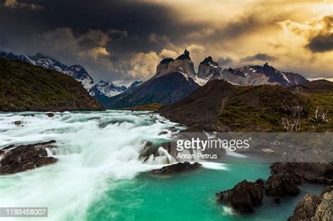 Salto Grande Waterfall In Torres Del Paine National Park Patagonia