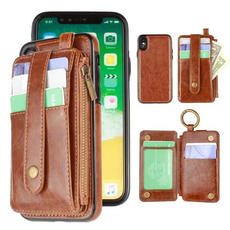 Iphone X Wallet Case Slim Pu Leather Detachable Cover With Multiple