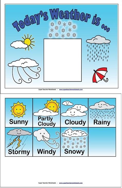 Today's Weather | Weather kindergarten, Weather charts kindergarten