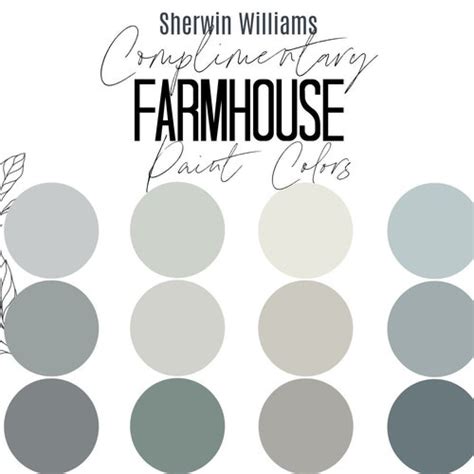 Farmhouse Paint Color Scheme Premade Paint Palette Sherwin Etsy