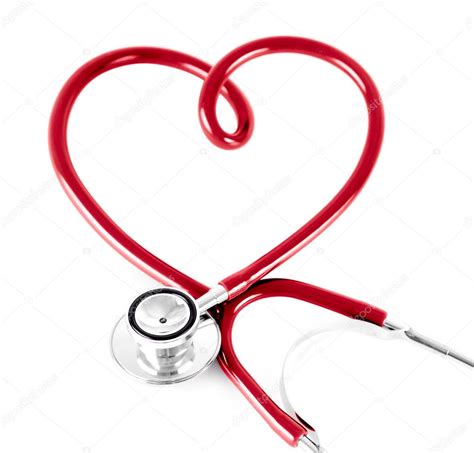 Stethoscope In Shape Of Heart Isolated On White — Stock Photo © Andrey