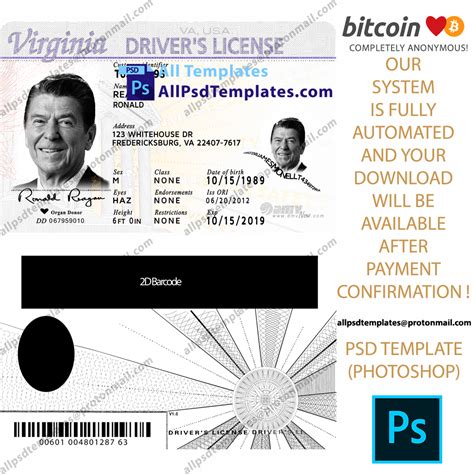 Virginia Driver License Template - ALL PSD TEMPLATES