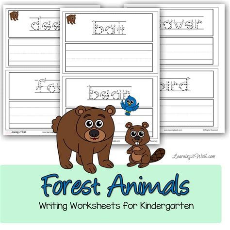 Forest Animals Pattern Worksheets For Kindergarten