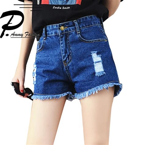 Hole Denim Hot Short Pants Women Girls Summer High Waist Korea Fashion Casual Short Jeans In