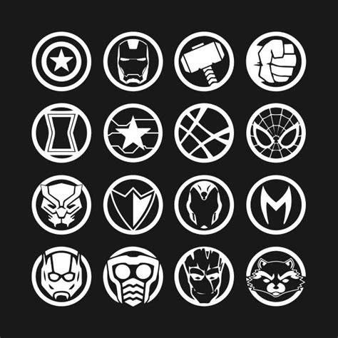 The Avengers Logos Are Shown In White On Black