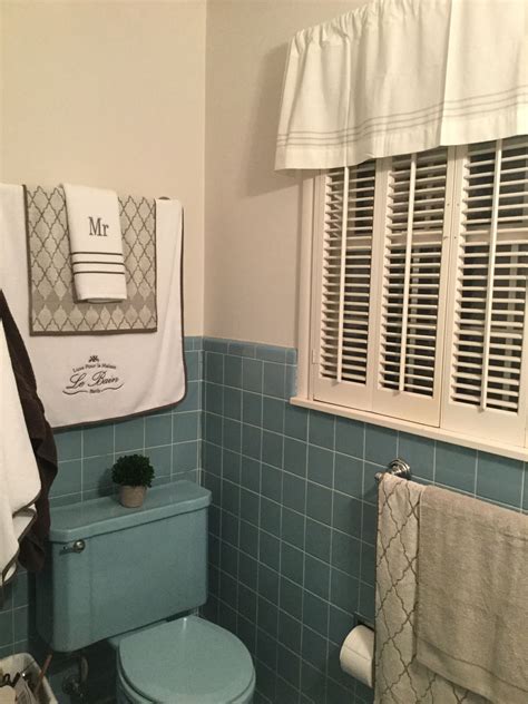 1950s Powder Blue Bathroom Update With Original Vintage Tile Add Light