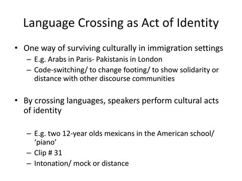 Ppt Chapter 6 Language And Cultural Identity Powerpoint Presentation