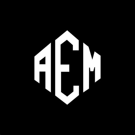 diseño de logotipo de letra aem con forma de polígono aem polígono y