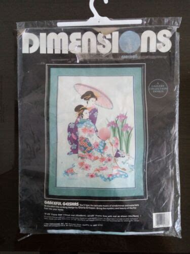 Dimensions Crewel Embroidery Kit Graceful Geishas No Instructions