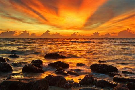 Tropical Sunset Stock Image Image Of Calm Light Color 12331547