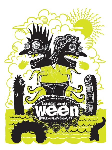 Ween Tx Concert Poster Art Gig Posters Band Posters