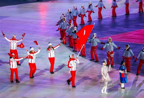 Turkish Olympic Team Marched Into The PyeongChang Olympics Opening Ceremony At Olympic