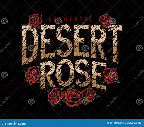 Vintage Desert Rose Lettering Stock Vector Illustration Of Soil