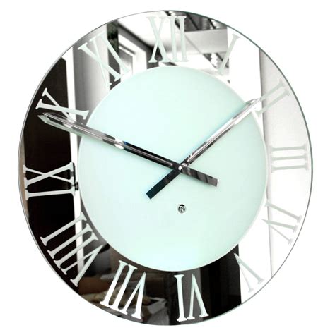 Roco Verre Extra Large Frosted Roman Mirror Wall Clock Etsy