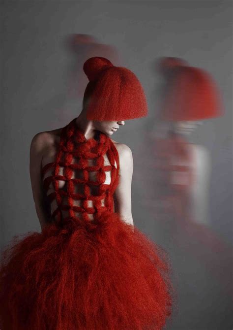 Avant Garde Lady In Red Fashion Photography Avant Garde Hair