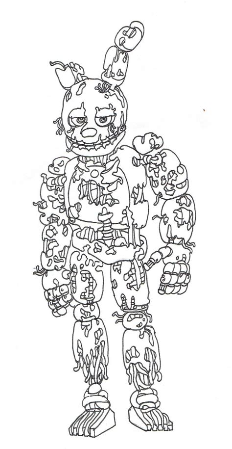 Five Nights At Freddys Coloring Pages Springtrap Free Coloring Sheets