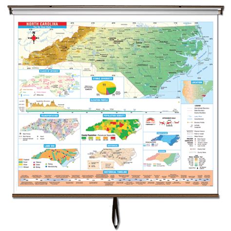 Us Primary Classroom Wall Map On Roller W Backboard E
