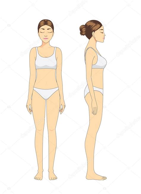 full body woman model standing front and side ⬇ vector image by © solar22 vector stock 83039342