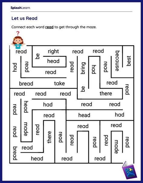 Sight Word Maze Read Ela Worksheets Splashlearn