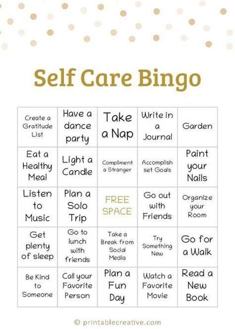 printable self care bingo artofit