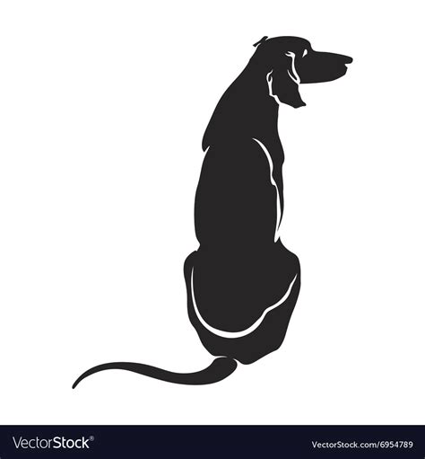 Silhouette Dog Sitting Royalty Free Vector Image