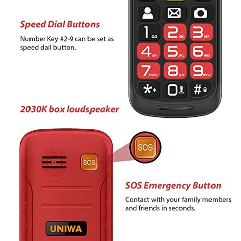 Uniwa 4g Unlocked Flip Phone For Seniors Dual Screen Big Button Basic Phone For Elderly Simple