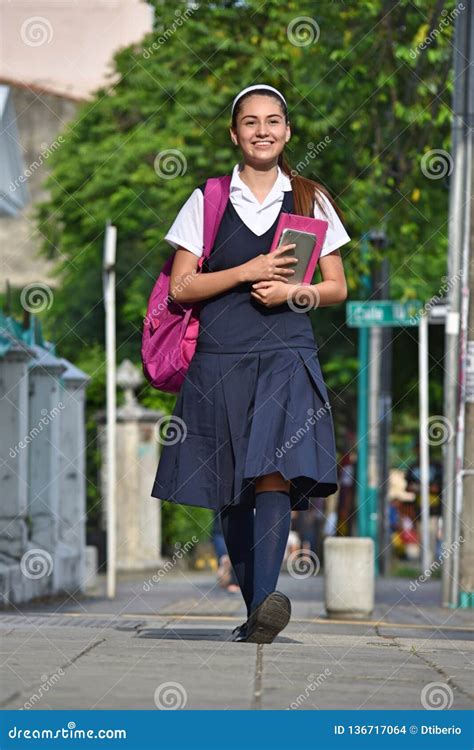 Student Teen Girl Walking To School Stock Photo Image Of Education