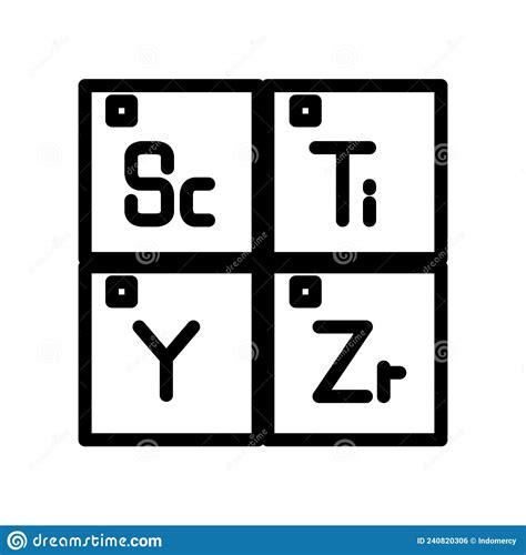 Periodic Table Black And White Icon Illustration Stock Vector