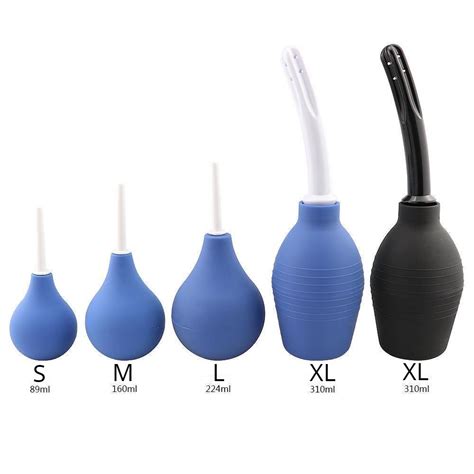 fhzq enema rectal shower cleaning system silicone gel blue ball for anal anus colon enema anal