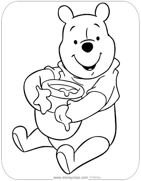 Winnie The Pooh Honey Coloring Pages Disneyclips