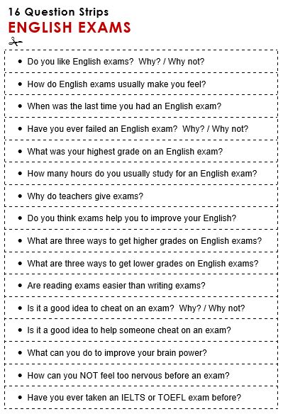 English Exams All Things Topics