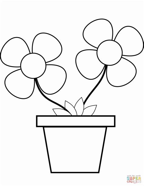 Flower Pot Coloring Page Elegant Flowers In A Pot Coloring Page