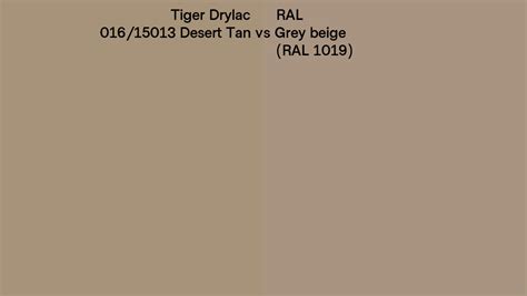 Tiger Drylac 016 15013 Desert Tan Vs RAL Grey Beige RAL 1019 Side By