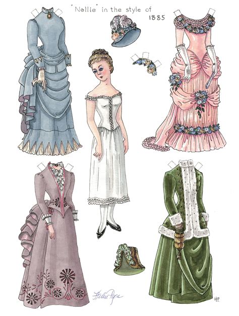 Paper Dolls And Paper Doll Dresses Printable From Kid Old Fashioned