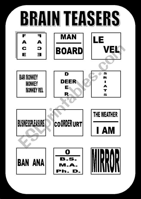Free Printable Brain Teasers Brain Teasers With Answers Printable