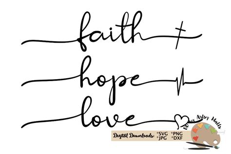 Faith Hope Love Svg Christian Faith Silhouette Cricut File 73634