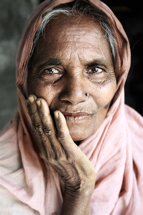 This Is A Portrait Of An Elderly Lady In A Rural Part Of Bangladesh