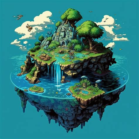 Spellsingerka Illustrated 2d Floating Islands