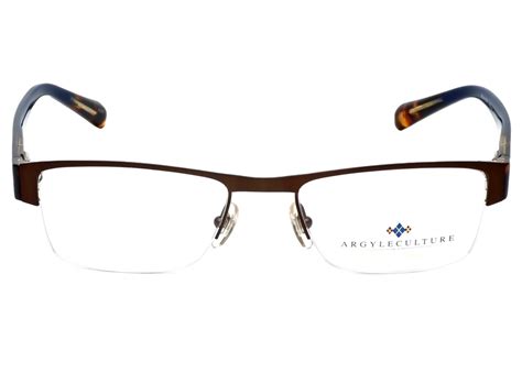 new argyleculture sanders brn brown authentic semi rimless eyeglasses 55 20 145 781096312122 ebay