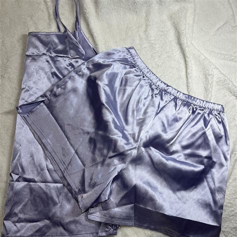 Purple Satin Pajama Set •tags Still Depop