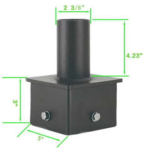 Square To Round Adapter 4 And 5 Top Tenon For Parking Lot Light Pole