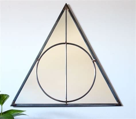 1 set acrylic wall stickers. Triangle Circle Wall Mirror Geometric / Large Handmade ...