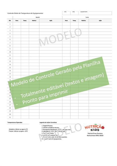 Planilhas Para Controles De Temperaturas Uan Planilhas Prontas