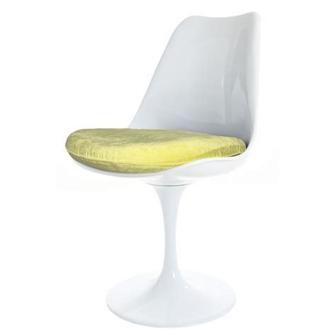 White & Luxurious Yellow Tulip Style Side Chair from Fusion Living