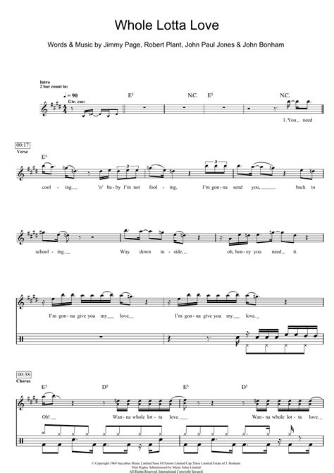 You need cooling, baby, i'm not fooling. Whole Lotta Love Sheet Music | Led Zeppelin | Drums