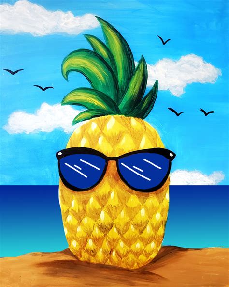 Pineapple Beach Kids At Home Paint Kit Unwined And Paint Art