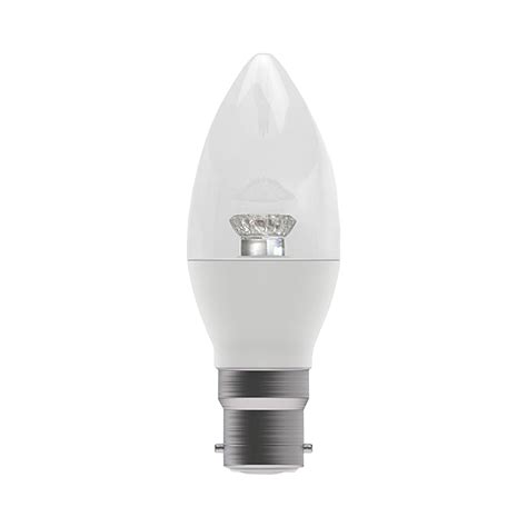 BELL 7watt Candle LED BC B22 Bayonet Cap Clear Warm White Equivalent To