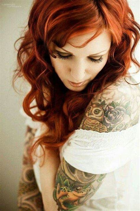 pin by troy holden on hot chicks with ink redhead hair color beauty hair color tattooed