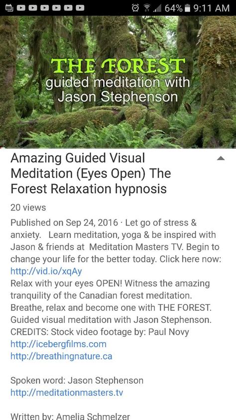 Amazing Guided Visual Meditation Eyes Open The Forest Relaxation